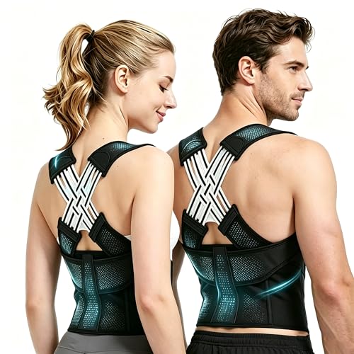 AEMCHDM Corrector de Espalda Mujer Hombre L, Corrector de Postura Ajustable, Faja Espalda Recta, Chaleco Soporte Espalda y Hombros, Postura Recta y Comodidad Diaria, Talla L (80–89 cm, 50–65 kg)