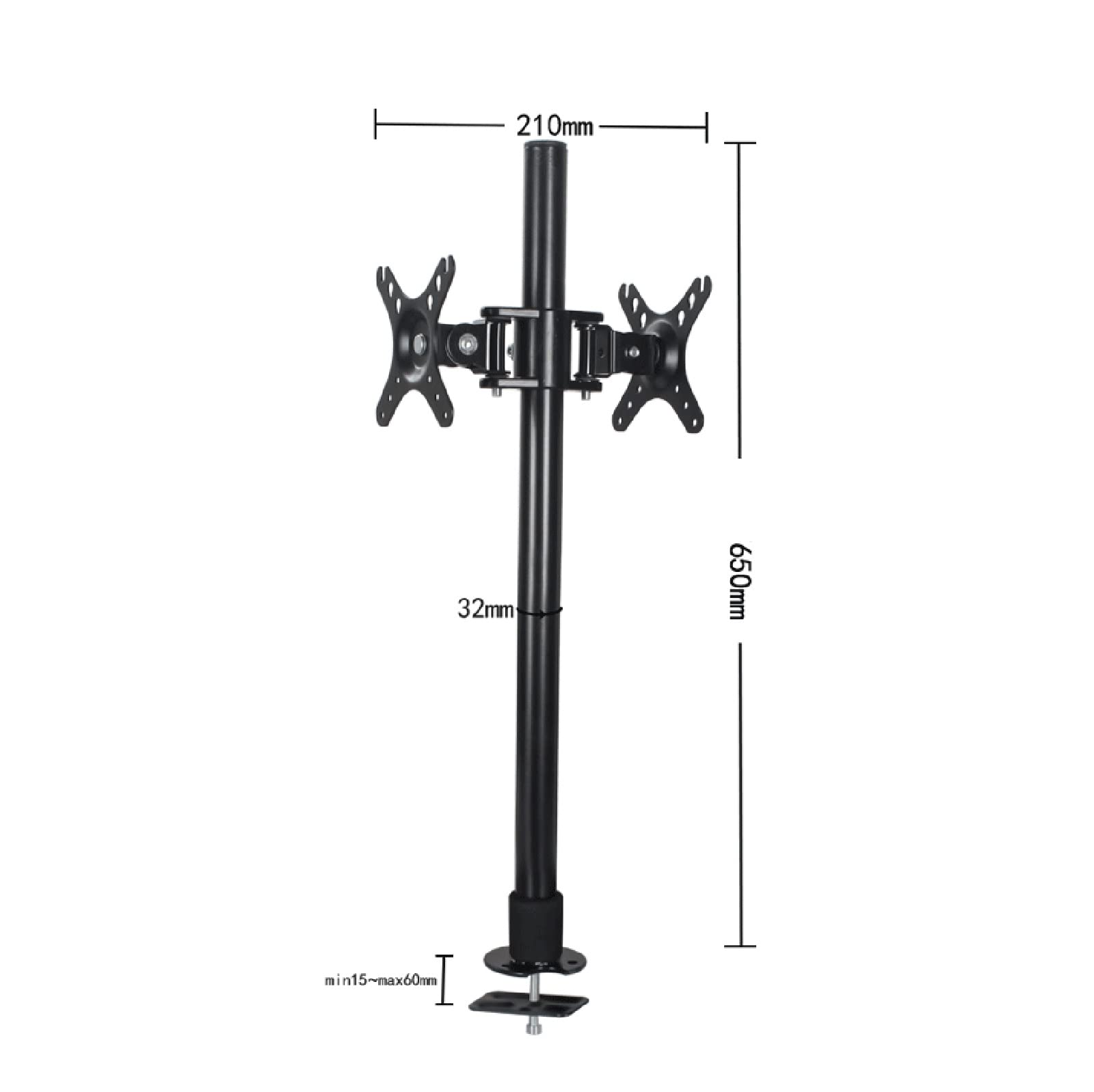 Uniwersalny Stojak Pod Telewizor, Podwójny Uchwyt Na Monitor, Regulowane Ramię Do Monitora, Do Ekranów Komputerowych O Przekątnej 17–32 Cali, 75 X 75 Mm I 100 X 100 Mm