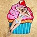 JCAMZ Manta De Playa De Microfibra De 164 Cm, Toalla De Playa Personalizada con Pan De Donut Y Hamburguesa, Esterilla De Picnic De Césped Impermeable Plegable para Exteriores