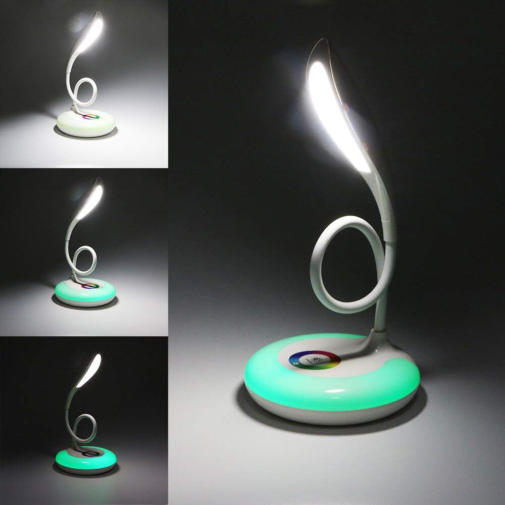 Lampa stołowa 3-poziomowy dotyk RGB Ochrona oczu Lampa stołowa Lampa stołowa LED Możliwość przyciemniania w nocy Lampa biurkowa Led USB Ładowanie książki Lampka do czytania Lampy z możliwością