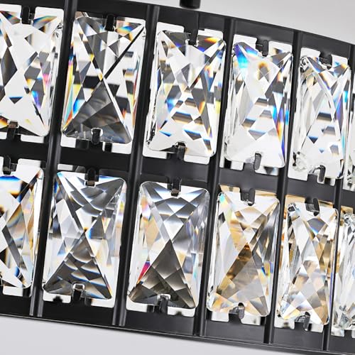 HuixuTe 3-Light Black Modern Crystal Bedroom Light Fixtures Ceiling - image 6