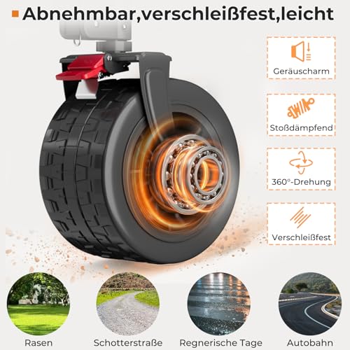 TRIUMPHKEY Bollerwagen Faltbar 260L 150KG Belastbar, Faltbarer Bollerwagen Geländetauglich mit Bremsen und Extra Breite Reifen All Terrain Bollerwagen, Grau