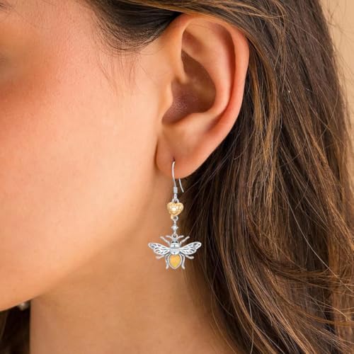 Diamond Butterfly/Dragonfly/Bee Earrings for Women 925 Sterling Silver Opal Dangle Drop Earrings Jewelry Gift for Mother Wife2
