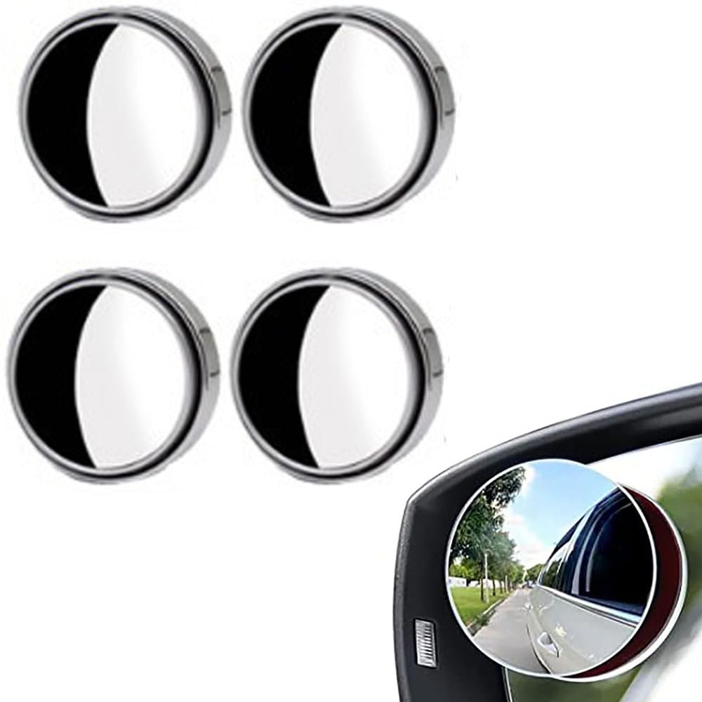 Car Blind Spot Mirror, 4PCS HD Convex Glass Angle Adjustable For Side Rearview Mirrors,Small Round Mirror, Rotatable Wide Angle,For SUV,Truck,Vehicles All Universal Vehicles