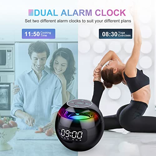 Caseeto Alarm Clock For Bedrooms, Digital Alarm Clock Radios With Bluetooth Speaker, Dual Alarms, Led Light, 12/24H Usb Charging Port Clock Heavy Sleeper For Kids Adults #TOP2