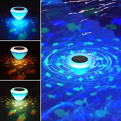 RRRPIO Floating Pool Lights,Fish Pattern Swimming Pool Lights with 4 Colors Changing Waterproof Solar Pool Lights That Float,Outdoor LED Glow Lights for Hot Bath Tub,Pool,Pond,Spa-1PCS
