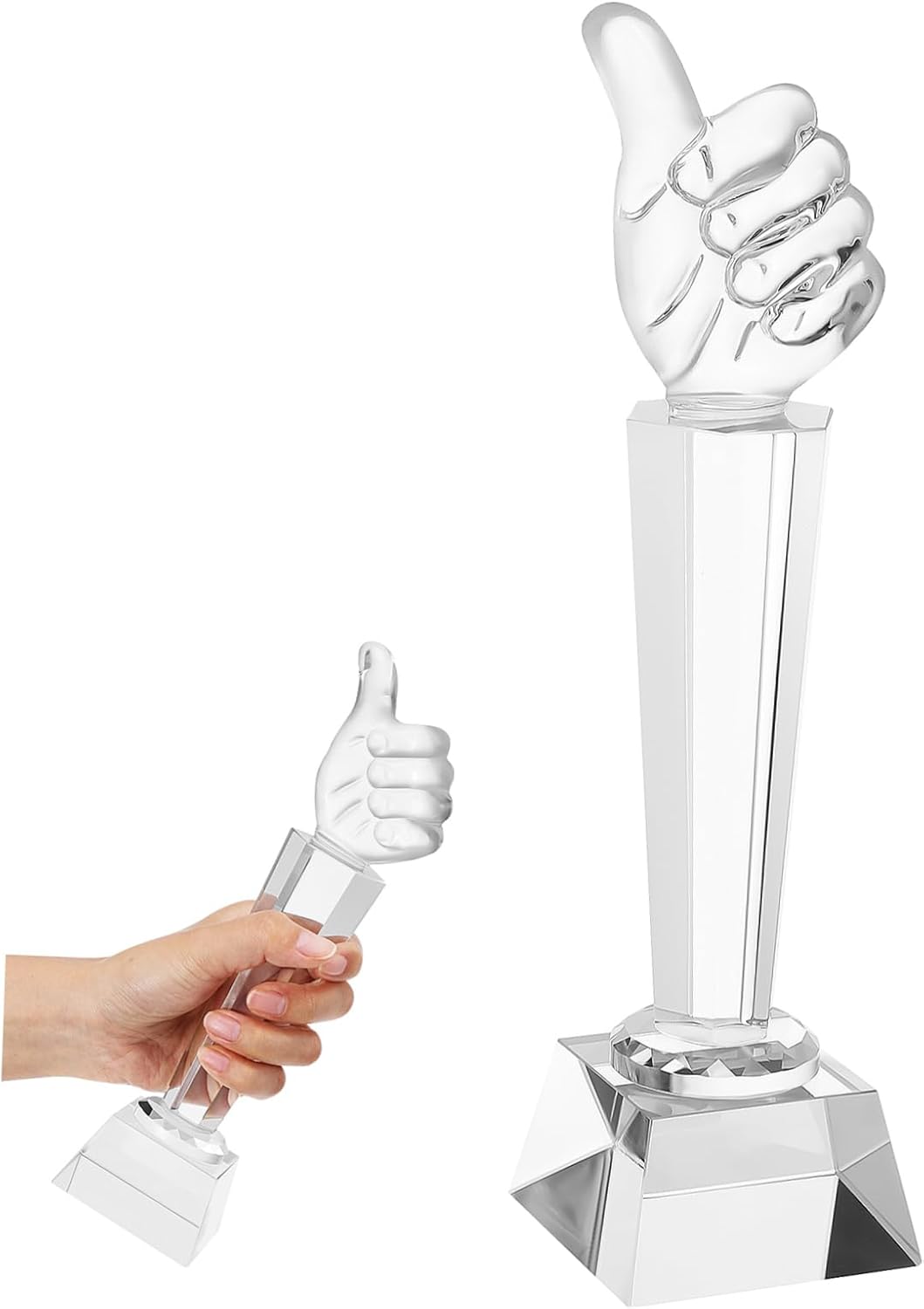 Crystal Glass Trophy 26x6.7cm Engraved Award for Adults and Boys and Girls Unique Sports Recognition Decor for Classroom and Game Rewards