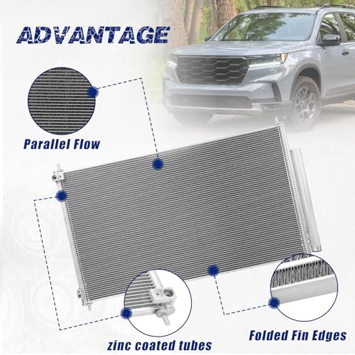Image of Air Conditioning A /C Condenser Compatible with Honda Pilot 2009-2015# 3771, HO3030152, 940641, 80110SZAA01