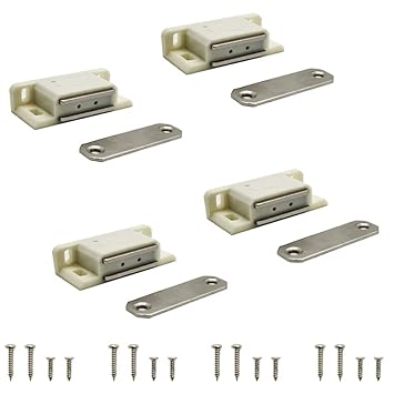 HITVIK Catcher/Door Magnet for Cabinet Cupboard Wardrobe Kitchen Bathroom Office/Door Closer Magnet (White) Pack of 6 Pcs.