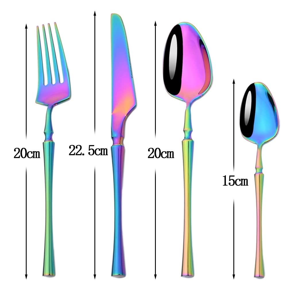 Ensemble de couverts, 24 pièces, ensemble de vaisselle, fourchettes, couteaux, cuillère, couverts de table, ensemble de couverts en acier inoxydable, ensemble de couverts de cuisine, vaisselle de