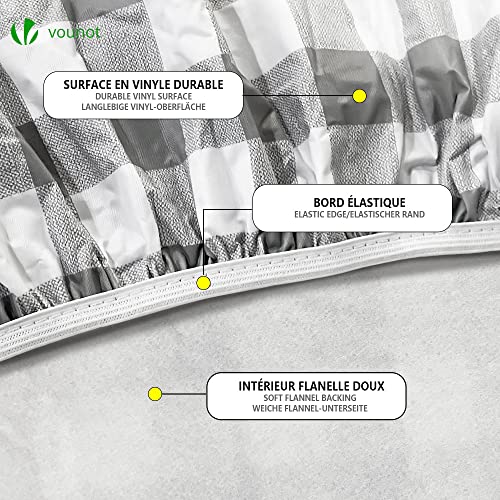 Miniatura 7 de Vounot Mantel Antimanchas A Cuadrados, Juego De 3 Piezas Para Mesa De Picnic Y Bancos, Mantel Ajustable De Vinilo Impermeable Para Fiestas, Exteriores, Camping