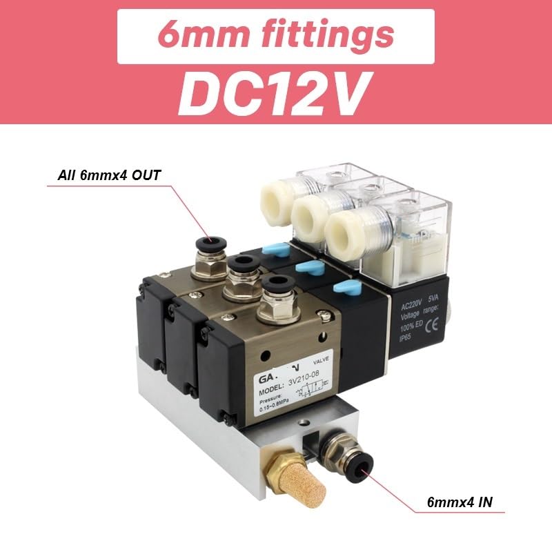 Bloque de electroválvulas 3V210-08-NC para automatizar maquinaria industrial y cilindros 3