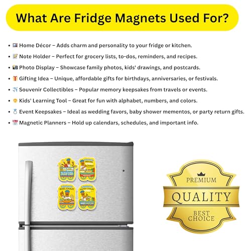 Image of Regalo Casila Indian Street Food Fridge Magnet 4 Pc Set Chaat Cart Bhel Papdi Indian Street Chaat Tourism Souvenir Decorative Refrigerator Magnets Food Lover Gift Collectible India