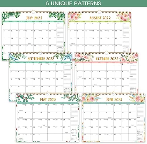 2023 Calendar - Wall Calendar 2023, January 2023 - June 2024 Calendar 2023, 18 Months, 37.6 x 29 cm, Large Ruled Blocks Perfect for Planning and Organizing, Green Leaf