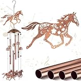 VioraWhite Horses Wind Chimes Outdoor Gifts for Women Men Mom Wife Grandma Birthday Gifts Metal Horses Wind Chimes for Outside Indoors, Lawn, Patio, Home, Porch, Yard Decor, Garden Decorations