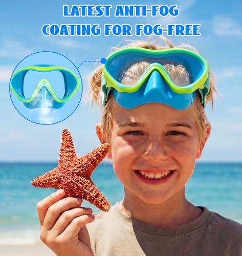 Aegend Kids Swim Goggles Snorkel Diving Goggles with Nose Cover for Kids 3-15, Knitted Fabric Strap, Anti-Fog No Leak - image 6