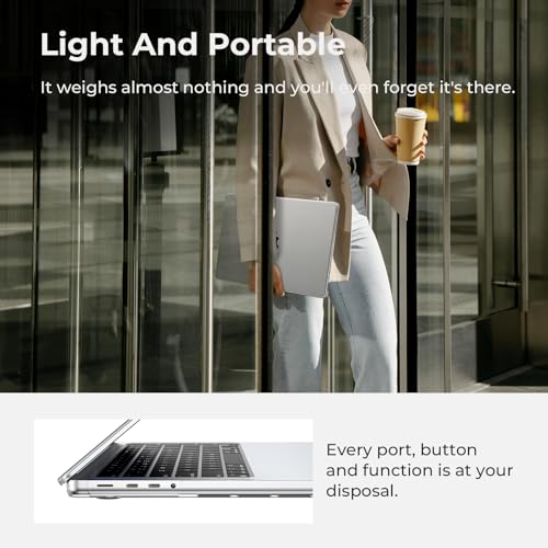 EooCoo Compatible with MacBook Pro 16 inch Case 2025 M4 A3403 A3186 M3 A2991 M2 A2780 M1 A2485 Pro/Max Chip 2024-2021, Transparent Hard Shell for Mac Book Pro 16.2" Smooth Plastic Cover, Crystal Clear - Image 3