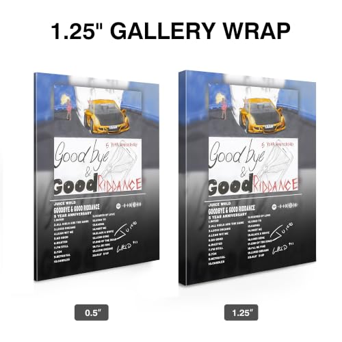 Image of Juice WRLD Canvas Wall Art, Rapper Collage Poster Print, Hip Hop Music Artwork for Bedroom Studio Gaming Room Decor, Vibrant Album Cover Picture Print Framed Music Wall Painting 16X20