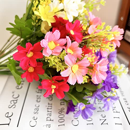 Amajoy 10 Bundles Artificial Daisy Uv Resistant Artificial Flower Faux Wildflowers Greenery Shrubs Plants Plastic Bushes Indoor Farmhouse Outdoor Garden Planter Decoration (10) #TOP2