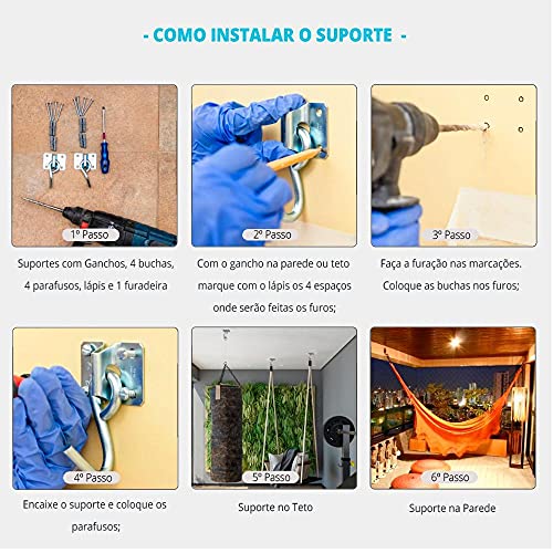 Par de Gancho de rede Suporte Rede