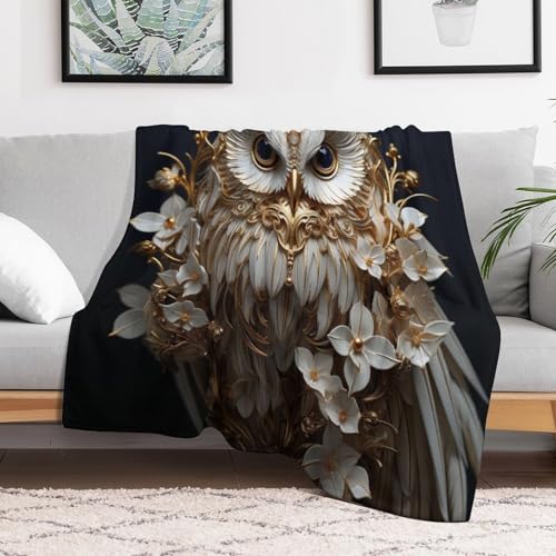 Couverture Hibou en flannel douce de qualité supérieure pour lit et canapé - 3