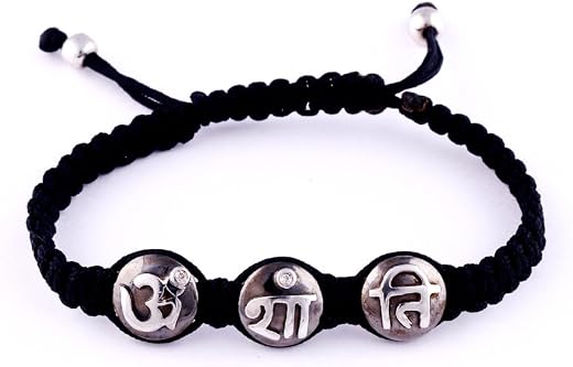 AUMKAARA Om Shanti Silver Bracelet For Men