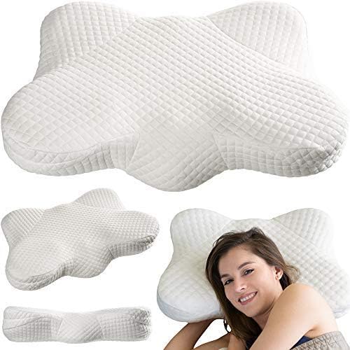 CRADLE ME Contour Memory Foam Pillow Orthopedic Sleeping Pillows, Ergonomic Cervical Pillow for Neck Pain - for Side Sleepers, Back and Stomach Sleepers, Washable Pillowcase