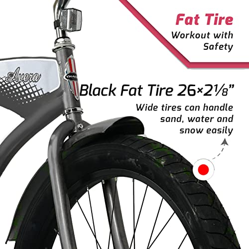 Tracer AVERA 26\" Beach Cruiser Bikes Single Speed (Male, Matte Grey) - Thumbnail 3