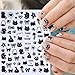 Cat Nail Stickers - 8 Sheets Cute 3D Self Adhesive Gold Silver Black White Cat Design Decals for Kids, Girls, Women DIY Nail Decoration