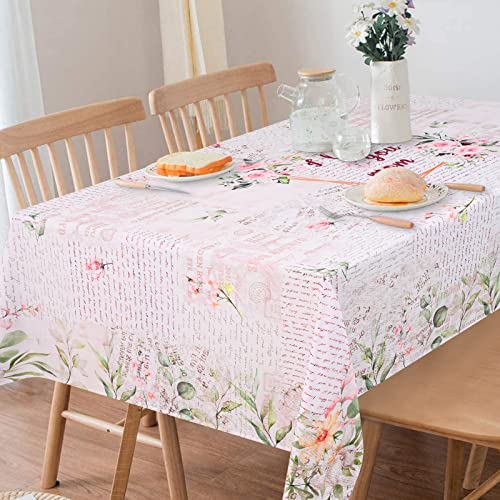 Mother's Day Tablecloth Rectangle 60 X 120 Inch, Love Floral Table Cloth, Flower Tablecloths For Mom, Outdoor Waterproof Vintage Table Cover For Mother Gifts Dinner Holiday Kitchen Dining Room Decor #TOP1