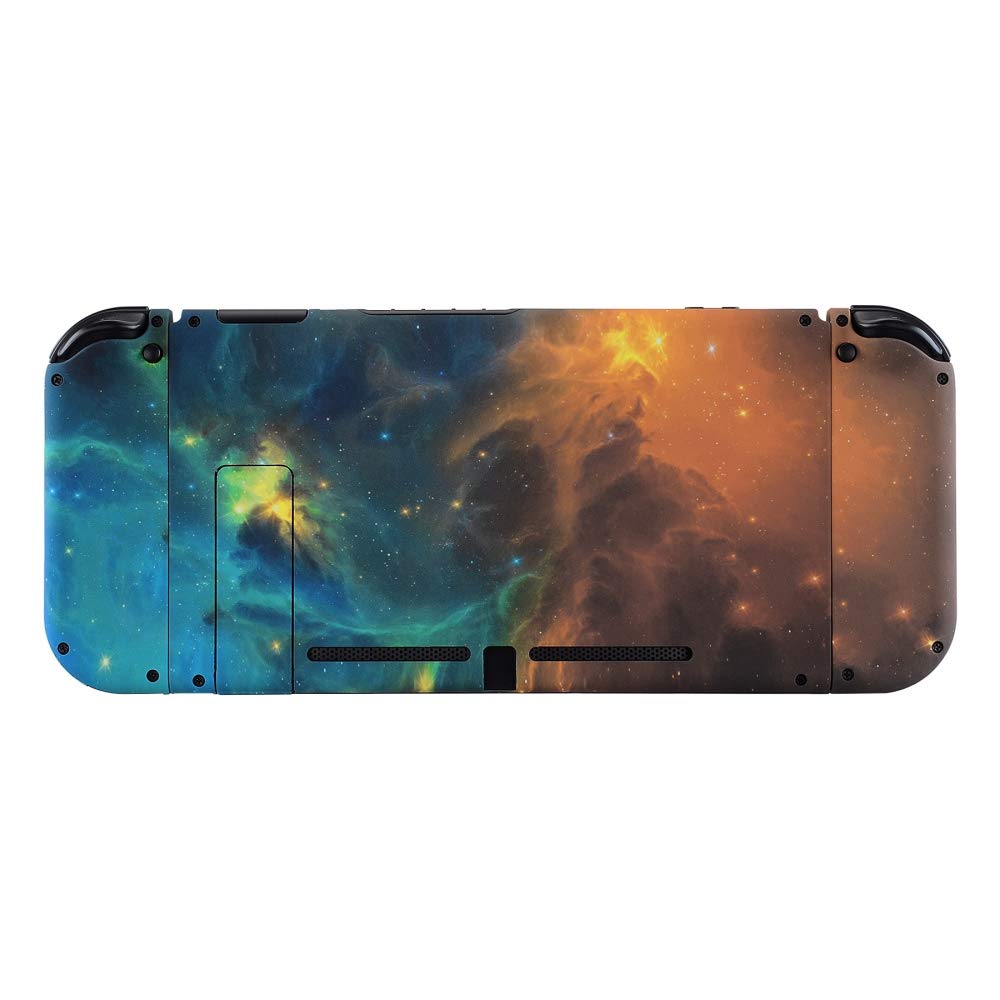 eXtremeRate Cover per Nintendo Switch,Custodia Tasti Pulsanti Kit per Joycon,Scocca Shell Grip DIY Ricambio per Console,Senza Controller-Galassia Arancione