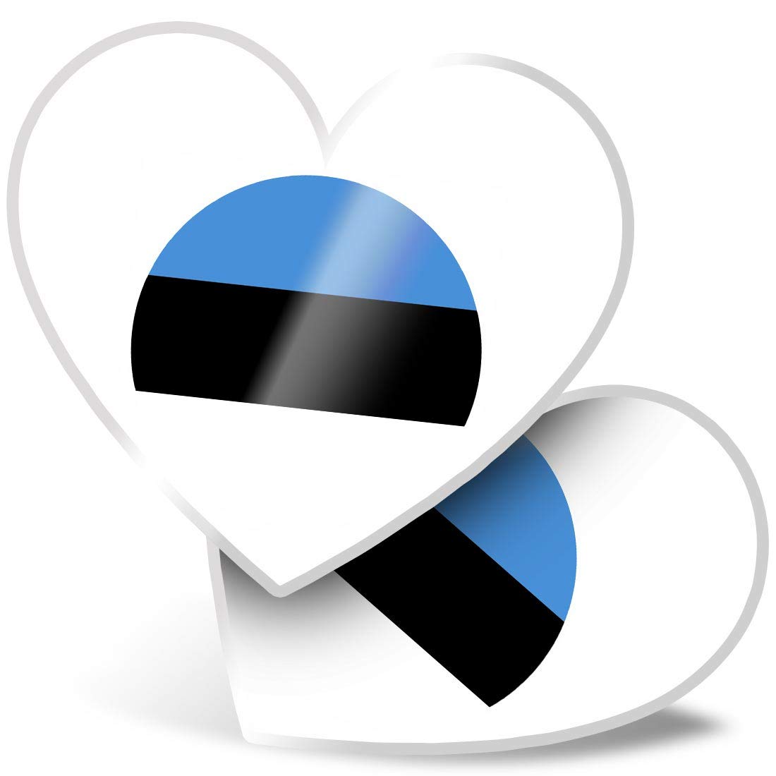 2 x Heart Stickers 7.5 cm - Estonia Europe Tallinn Flag Fun Decals for Laptops,Tablets,Luggage,Scrap Booking,Fridges, #9109