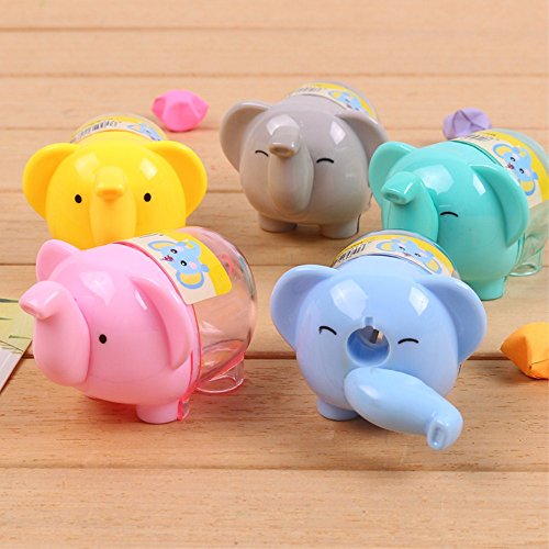 5Pcs A Set Kawaii Cute Lovely Elephant Animal Shape Manual Pencil Sharpeners Random Color Shipping For Students School Supplies Papelaria #TOP2