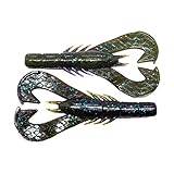 Googan Baits Krackin' Craw, Bama Bug - Fishing Soft Plastic Lures - Size 4 - 7 Pieces