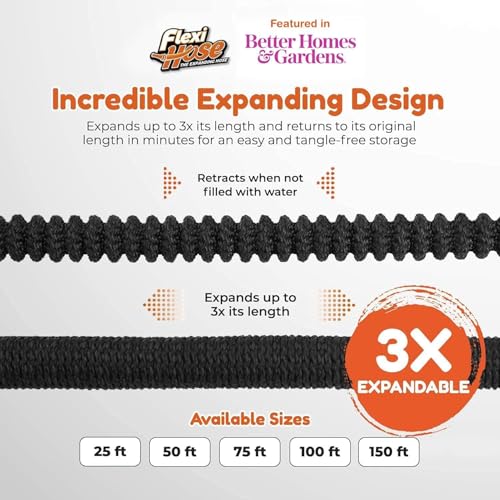 Flexi Hose Expandable Garden Hose with 8 Function Nozzle, 50FT - Lightweight Retractable Garden Hose, Water Hose - No-Ki - Additional View