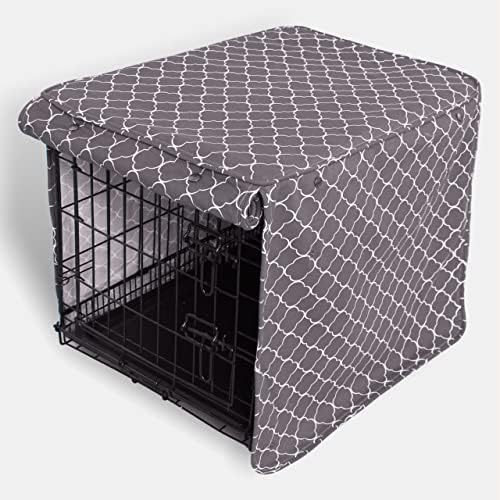 Molly Mutt Clark Gable 30-inch Dog Crate Cover, Medium Kennel Cover 30” x 21” 24”, Two Panel Doors Roll Up, Made from Machine-Washable 100% Cotton That is Durable, Breathable & Pre-Shrunk (cc70b)