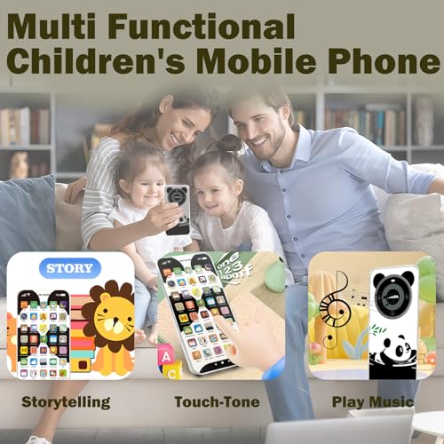 image for Uibyt Kids Phone with 10,000+ Educational Content, Rechargeable Toddle