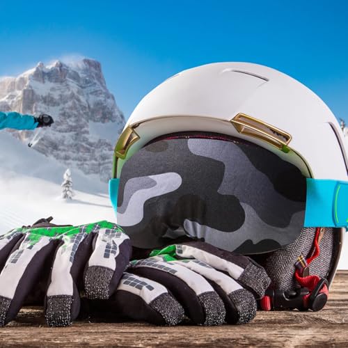 Civaner 4 Pieces Ski Snowboard Goggle Cover Sleeve Goggle Cover Microfiber Protective Lens Scratch Dust Protection for Travel (Multicolor,Camouflage Style) - Thumbnail 6