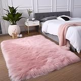 TTLOJ Luxury Fluffy Rugs, Machine Washable, Ultra Soft Faux Sheepskin Fur, Faux Fur Area Rugs, for L