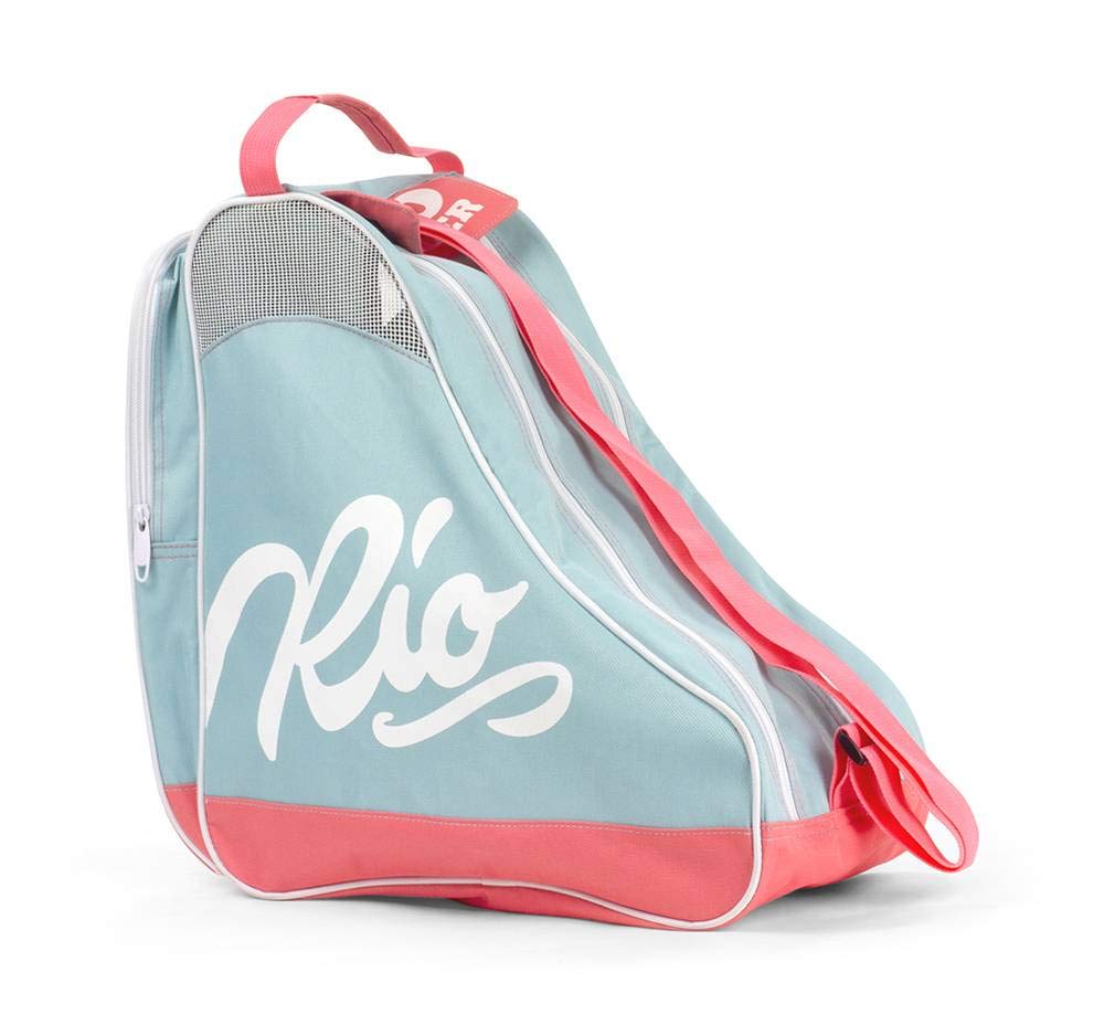 Rio Roller Roller Script Skate Bag, Unisex Adults’ Canvas and Beach Tote Multicolour (Teal/Coral), 24x15x45 cm (W x H L)