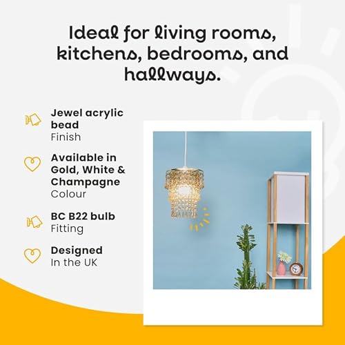 MiniSun | Modern Chrome Chandelier with Clear Acrylic Jewel Droplets | Pendant Lights, Home Décor & Improvement Essential | 200mm Shade Width - Cosy Home Interiors MiniSun | Modern Chrome Chandelier with Clear Acrylic Jewel Droplets | Pendant Lights, Home Décor & Improvement Essential | 200mm Shade Width - Image 3