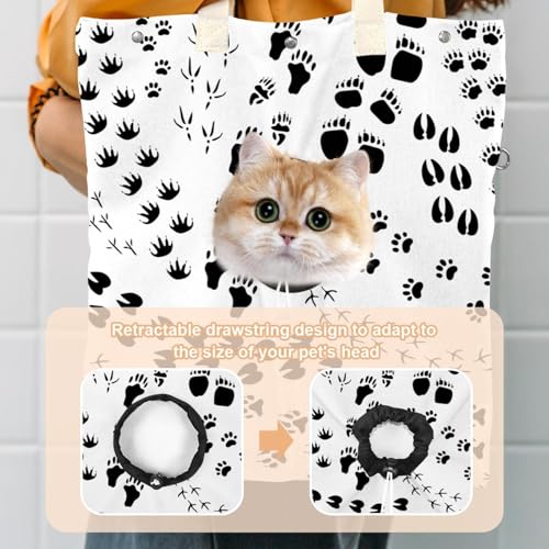 Bolsa de transporte de lona con diseño de garras para perros pequeños y gatos 4
