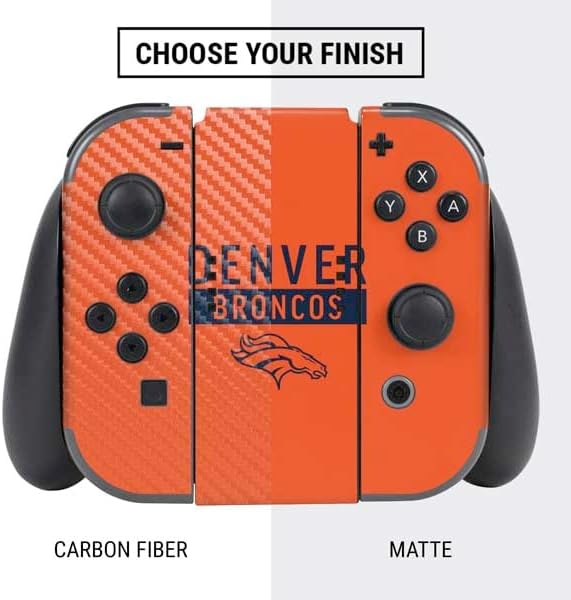 Skinit Decal Gaming Skin Compatible with Nintendo Switch Bundle - Officially Licensed NFL Denver Broncos Orange Performance Series Design