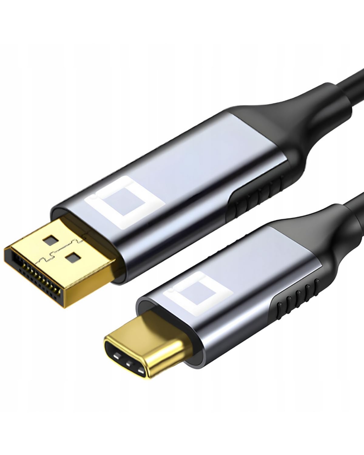 CO2 Kabel USB-C do DisplayPort DP 8K/60Hz, 4K/120Hz, Full HD, Plug & Play, Dynamic HDR, Adapter jednokierunkowy, Aluminium Space Grey, MHL, Kompatybilny z iPhone, MacBook, iPad Pro, Samsung (2m)