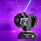 Moving Head DJ Light with Rotating Beam - Stage Light, Sound Activated, DMX512, Perfect for DJ, KTV,...
