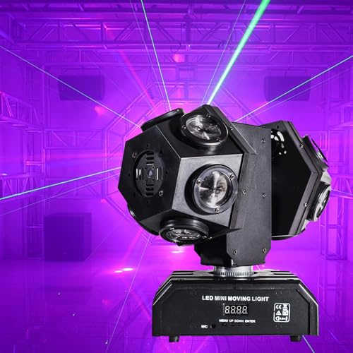 Moving Head DJ Light with Rotating Beam - Stage Light, Sound Activated, DMX512, Perfect for DJ, KTV, Disco, Party, Wedding, Festival