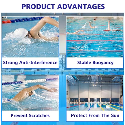Corde de sécurité de piscine 3m avec 8 bouées et ligne de séparation en nylon