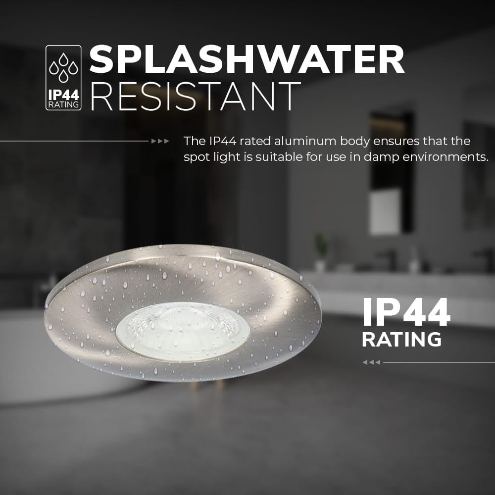 HOFTRONIC - 2er LED Einbaustrahler 230V Pavo Dimmbar Edelstahl 2700K Warmweiß Einbaustrahler Flach (Einbautiefe 12mm) LED Deckenleuchte IP44 für Badezimmer, Küche - Mini Möbeleinbauleuchten