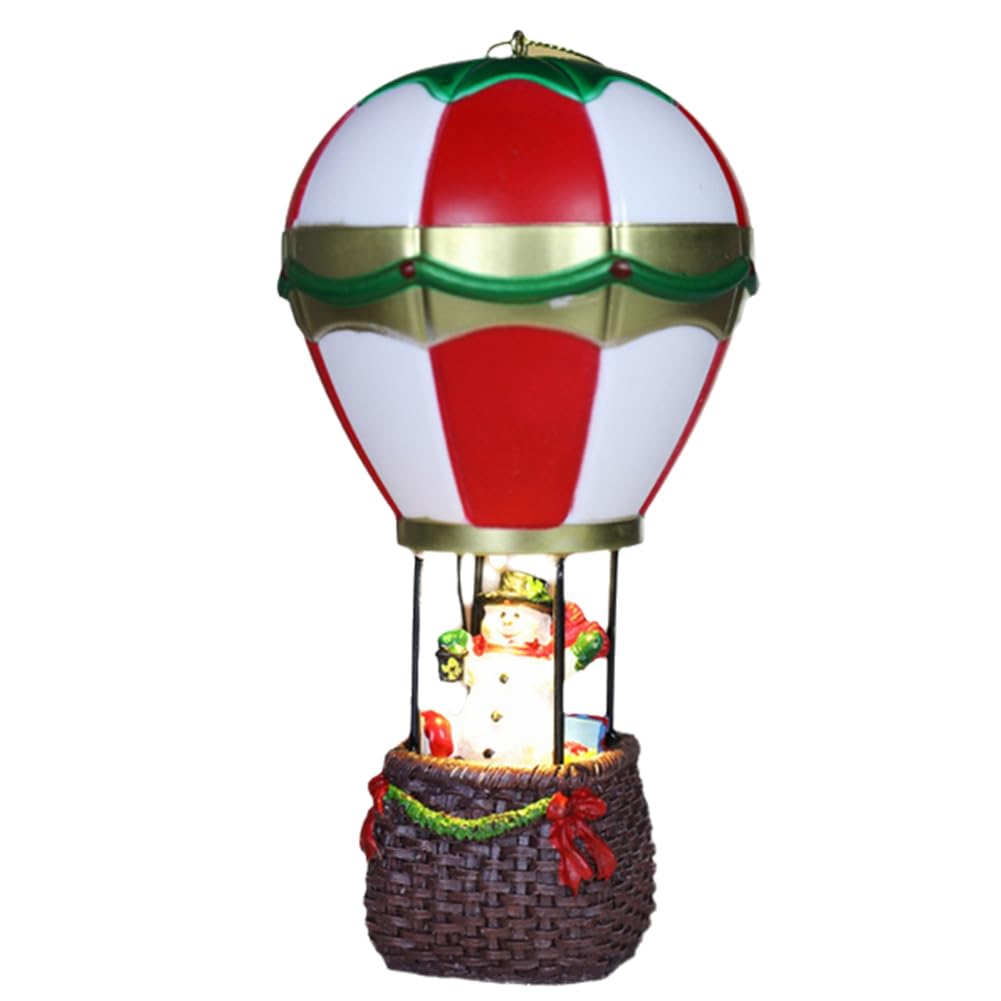CTRLZS Christmas Ornaments Resin House Decoration Santa Hot Air Balloon Miniature Holiday Decoration B