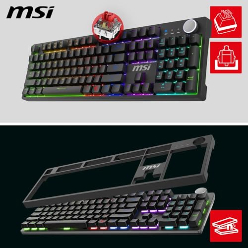 Clavier MSI Forge GK320 Red DE mécanique avec molette volume et RVB